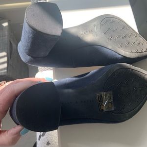 Blue suede shoes  barely worn. High heal padded inside